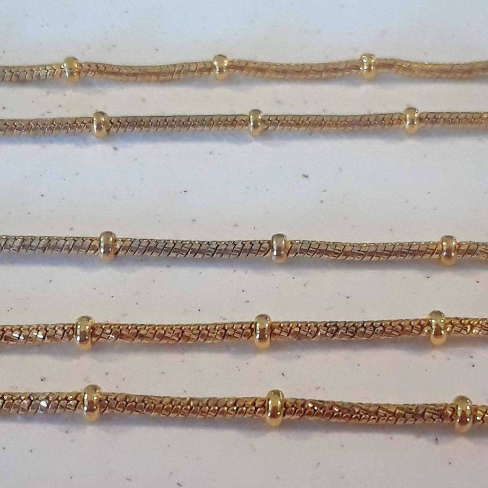 3 Matching Gold Plated Over Sterling Silver Necklaces